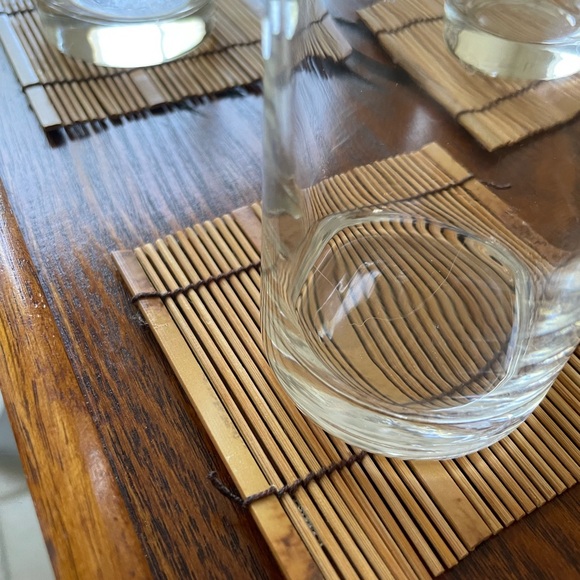 2 Bamboo shaped containers- white clear / green and 4 Bamboo drink coasters - Picture 5 of 5